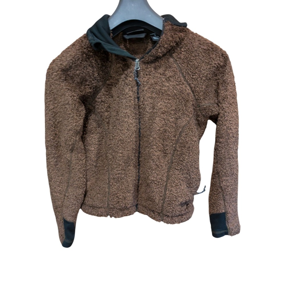 Mountain Hardwear Womens Brown Fleece Monkey Jacket‎ XS Full Zip Pockets Teddy